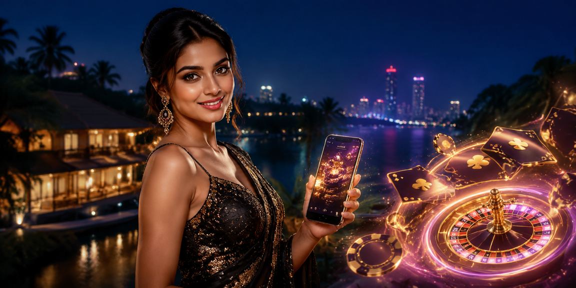 A person enjoying casino games on mobile at a relaxing Indian home setting